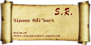 Siposs Róbert névjegykártya